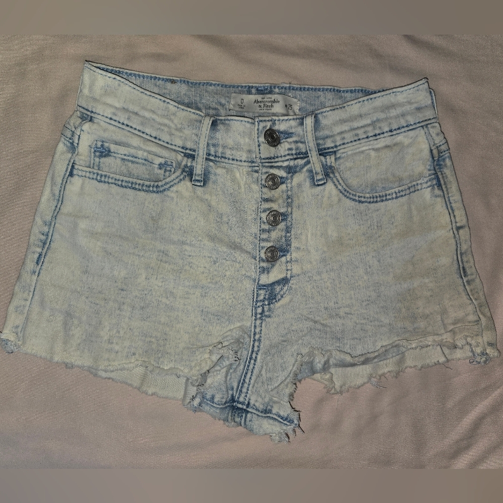 Abercrombie & Fitch Blue Jean Shorts Distressed Casual
